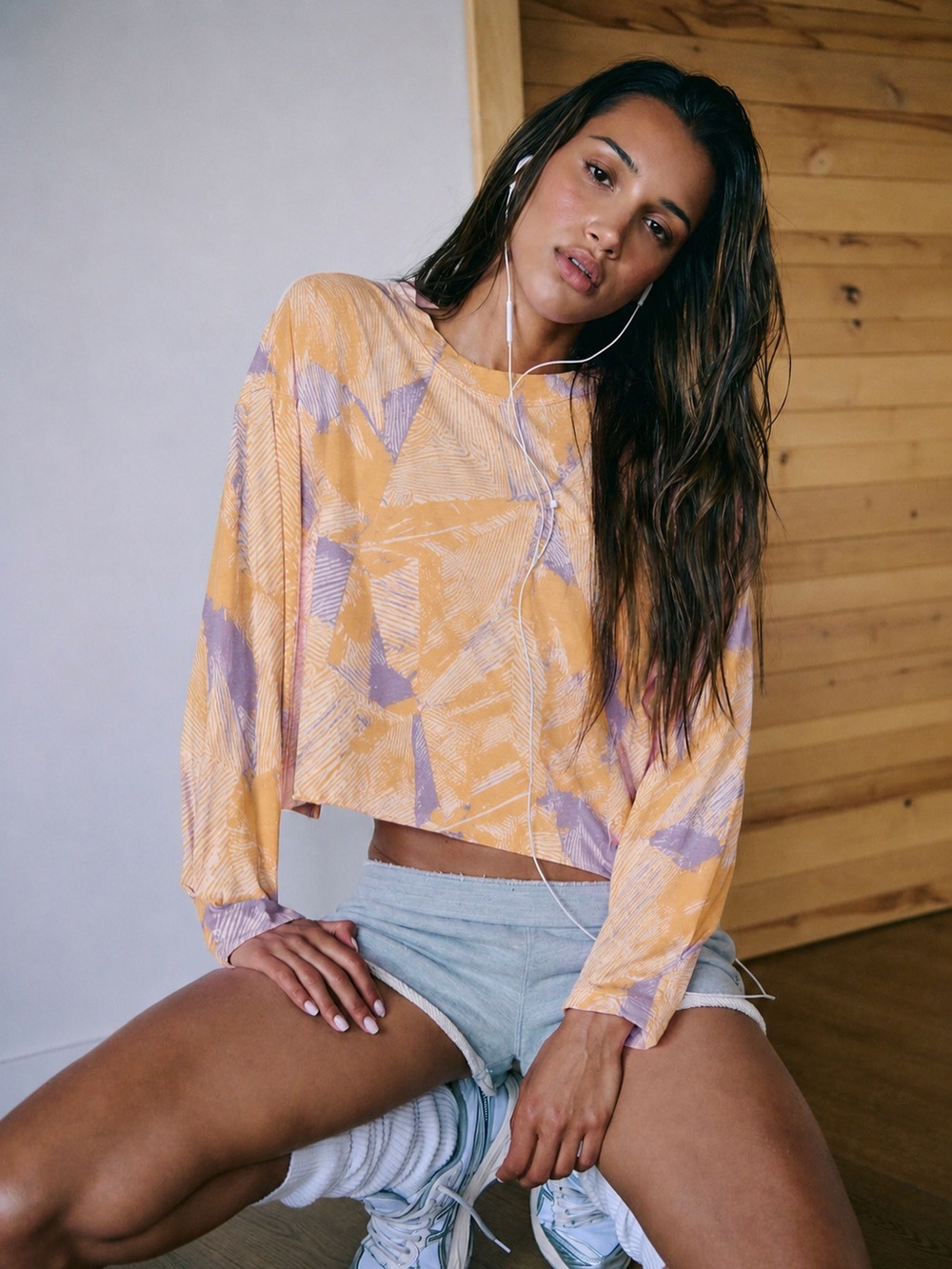 NWT Free People Movement Size Medium 100% Cotton Pattern Inspire Layer Top